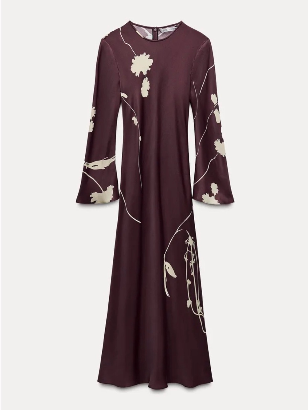 Long Sleeve Floral Print Maxi Dress - Plum 👁️ look last photo